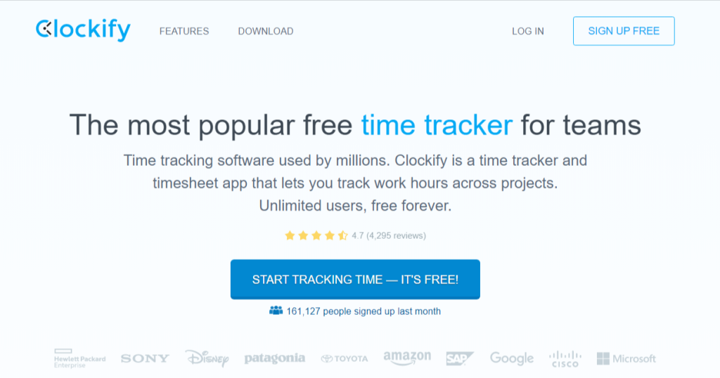 Clockify Time Tracking Software